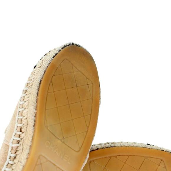 Chanel Espadrille 36 Suede Cap Toe CC Flats CC-S0304P-0005 - Picture 11 of 12
